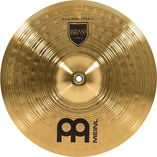 Meinl 14” Marching Cymbal Pair with Straps - Brass Alloy Traditional Finish - Made In Germany, 2-YEAR WARRANTY (MA-BR-14M)