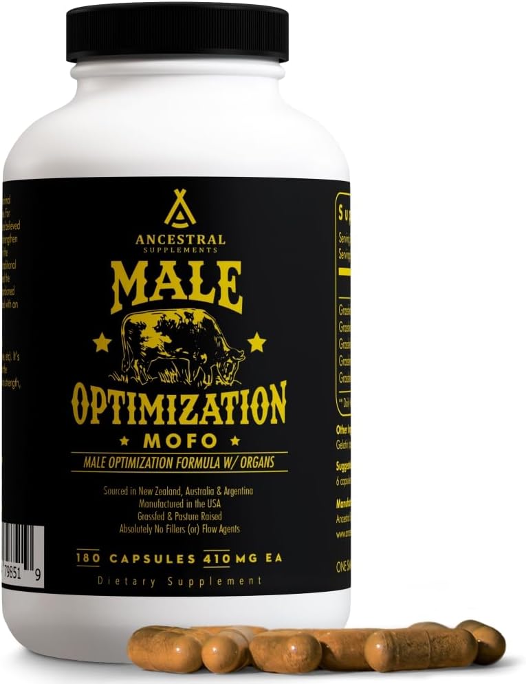 Ancestral Supplements Beef Liver Support Capsules, Iron & Energy, 180 Ct | Freeze-dried, Non-GMO Liver Rich in Heme Iron, Vitamin A & B12; Grass-fed, Desiccated, Vital Liver Support, Natural Liver