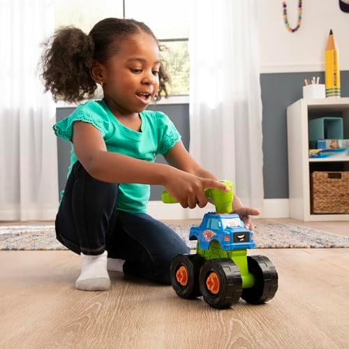 BUILD-A-BUDDY John Deere Tractor Toy and Toy Drill - Toddler STEM Take Apart Toys with 16 Individual Pieces and Kids Tools - Kids Building Toys Ages 3 Years and Up