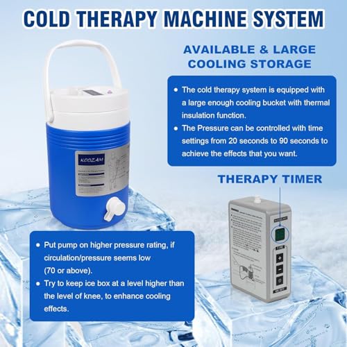 Koozam Cryo Cuff Knee Cooler Cold Therapy Ice Machine for Knee System | Cryotherapy Cuff Machine Combines Compression with Cold Therapy | Essential