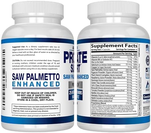 Arazo Nutrition Prostate Supplement - Saw Palmetto + 25 Herbs - Reduce Frequent Urination, Reduce Hair Loss