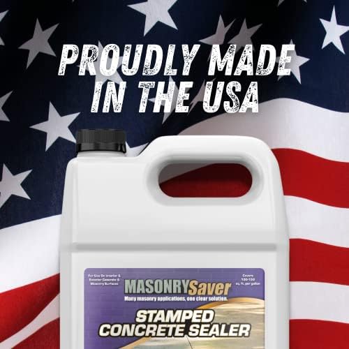 Stamped Concrete Sealer, 1 Gallon - Clear, Water-Based Satin Sealer for Stamped Concrete, Masonry & Natural Stone Surfaces