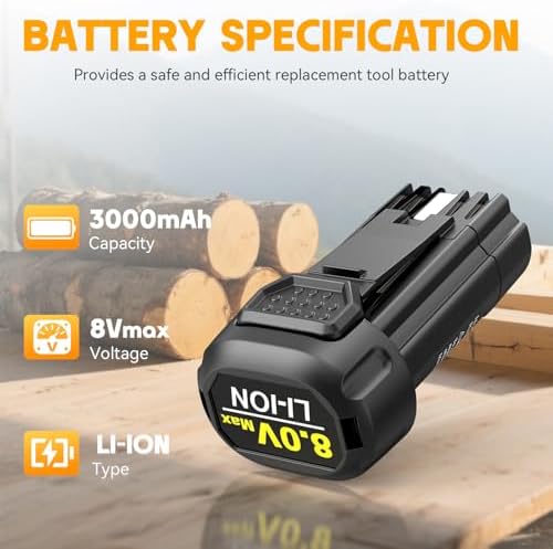 Fancy Buying 3000mAh 8V Li-ion Replacement for Dewalt 8v Battery Compatible with DCF680N1 DW4390 DCF680N2 DCF680G2 Cordless Power Tools