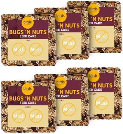 Birds Choice Bugs 'N Nuts Seed Cake | Wild Bird Food with Insects & Fruit | High-Energy Mix of Sunflower Chips, Peanuts