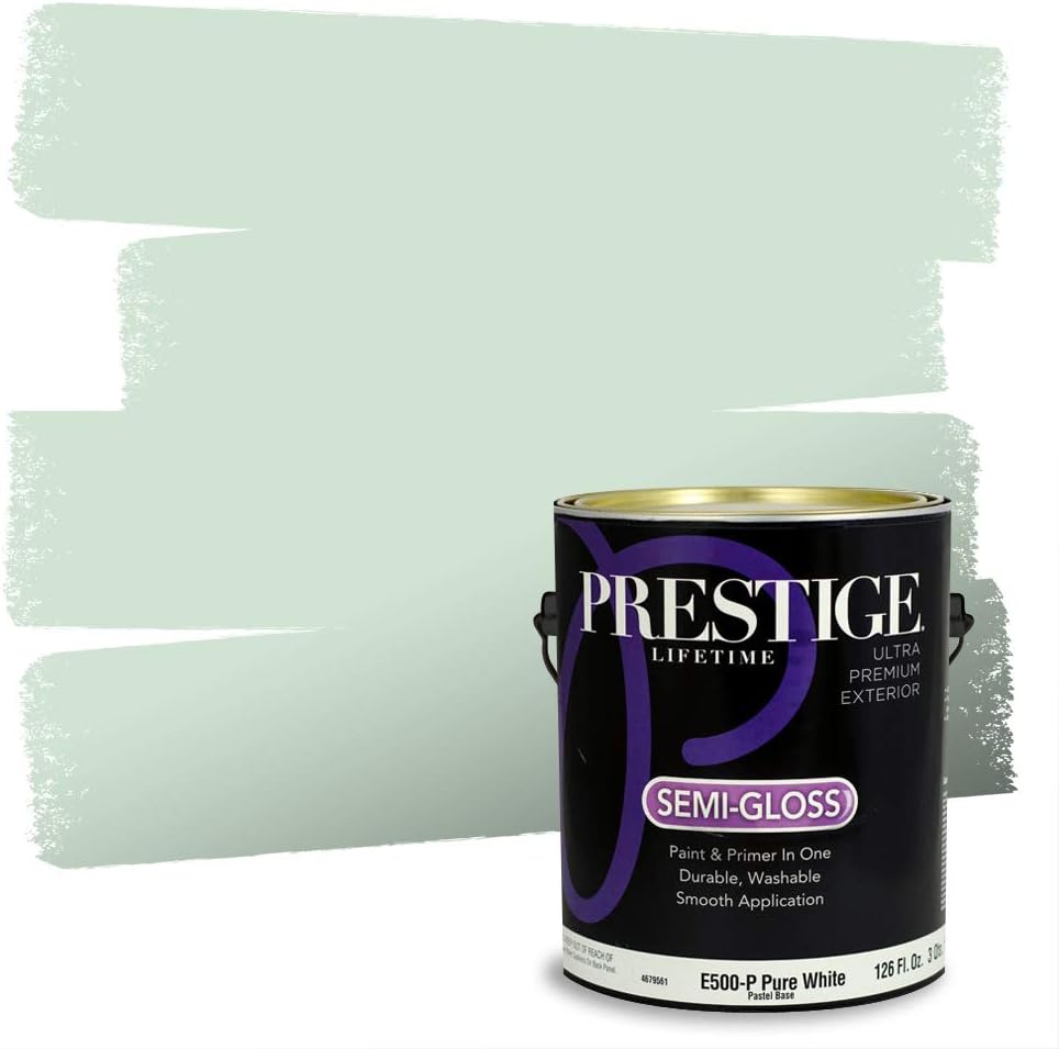 PRESTIGE Paints Exterior Paint and Primer In One, 1-Gallon, Semi-Gloss, Comparable Match of Sherwin Williams* Electric Lime*