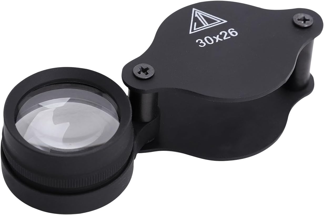 Mini 20X Folding Pocket Magnifier with Metal Case - Portable Reading Magnifying Glass for Inspection, Jewelry, Coins, Hobby, Travel