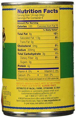 Margaret Holmes, Green Boiled Peanuts, 13.5oz Cans (Pack of 12)