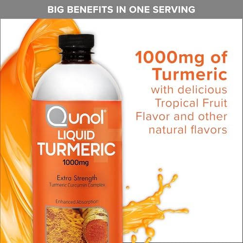 Qunol Liquid Turmeric 1000mg, Black Pepper Enhanced Absorption, 60 Servings