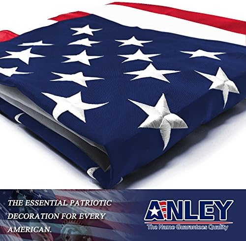 ANLEY EverStrong Series American Flag 6x10 Foot Heavy Duty - Embroidered Stars and Sewn Stripes - 4 Rows of Lock Stitching - US National Banner Flags with Brass Grommets 6 X 10 Ft