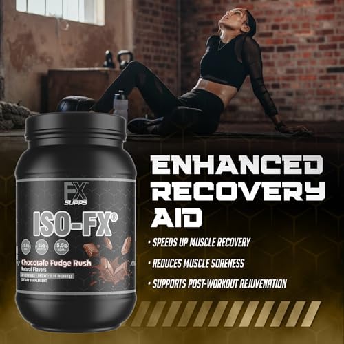 Iso-Fx Whey Isolate Protein Powder Chocolate Flavored Drink | Low Carb with BCAAs | Post Workout Recovery Supplement Mix for Men and Women | Boosts