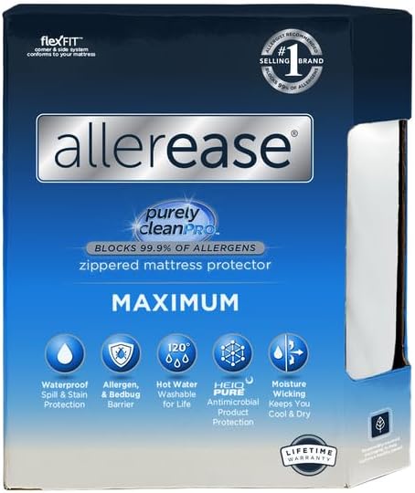 AllerEase Maximum Allergy Mattress Protector, Queen Size