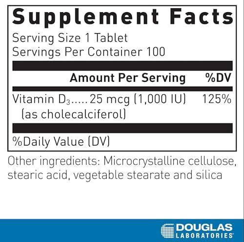 Douglas Laboratories Vitamin D 25 mcg (1, 000 IU) - D3 Vitamin - For Immune Support
