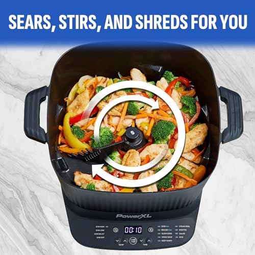 STIRMAX PLUS 7.5QT Digital Multi-Cooker with Auto Stir | 9-in-1 multicooker with automatic stirring, sauté, sear and 7.5QT family-size capacity.