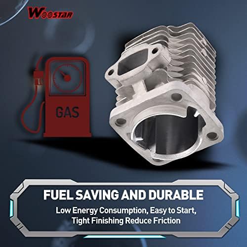 WOOSTAR 44mm Big Bore Cylinder with Piston Ring Kit Replacement for 2 Stroke 43cc 47cc 49cc Scooter Mini Pocket Bike