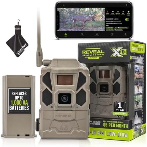 TACTACAM Reveal X Gen 3.0 Cellular Trail Camera - Multi Carrier, HD Photo & Videos, Built-in GPS, Best Battery Life, Low-Glow IR Flash