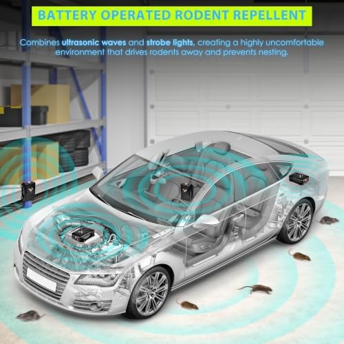 Loraffe Under Hood Animal Repeller Ultrasonic Rodent Repellent for Vehicle
