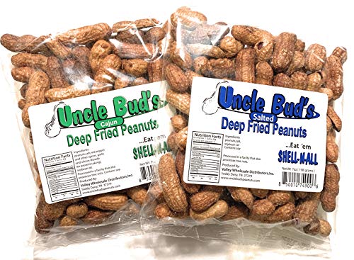 Deep Fried Peanuts | Eat 'Em Shell-n-all | 7 oz. | 2 Pack (Salted and Cajun)