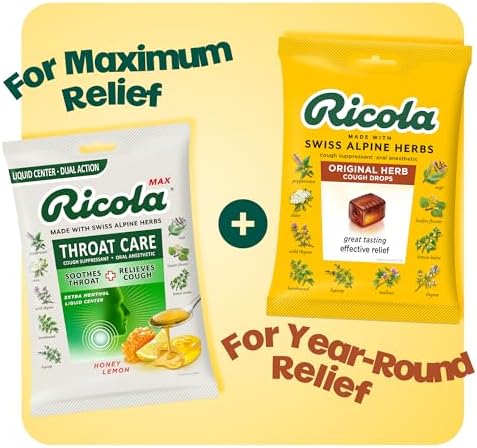 Ricola Original Herb Cough Drops - 45 Count | Made with Menthol - Cough and Sore Throat Relief - Herbal Throat Lozenges