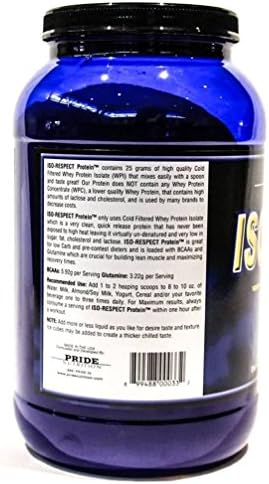 #1 Whey Protein Isolate Shake- Iso-Respect Protein Vanilla 60 Servings– Best Whey Protein Powder for Women & Men – No Lactose - Mixes with a Spoon