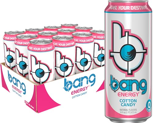 Bang Energy Cotton Candy, Sugar-Free Energy Drink, 16-Ounce | Pack of 12