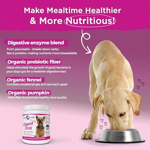Vital Planet - Digest Dog Digestive Pancreatic Enzyme Blend with Pumpkin and Fennel to Support the Pancreas and Healthy Digestion with Pancreatin