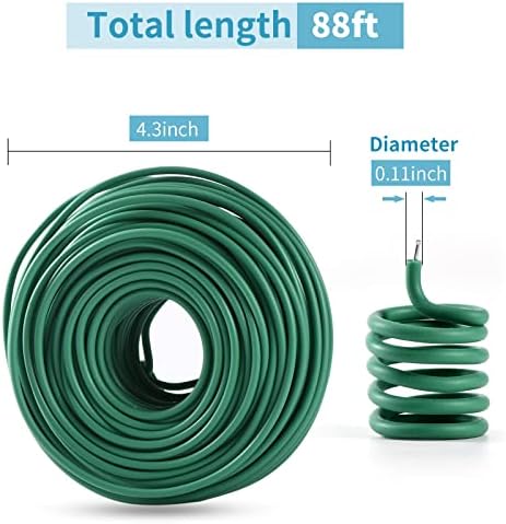 YDSL Soft Plant Tie, Garden Wire Tie for Plants Heavy Duty Reusable Plant Twist Ties for Gardening Home Office (Green, 32.8 feet)