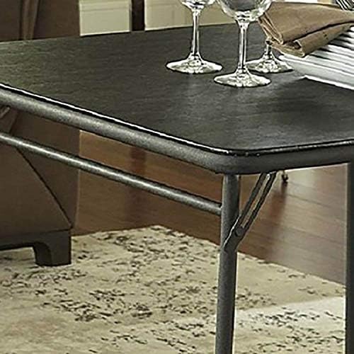 Cosco Square Folding Table 34" Black Steel, Steel Frame, Vinyl