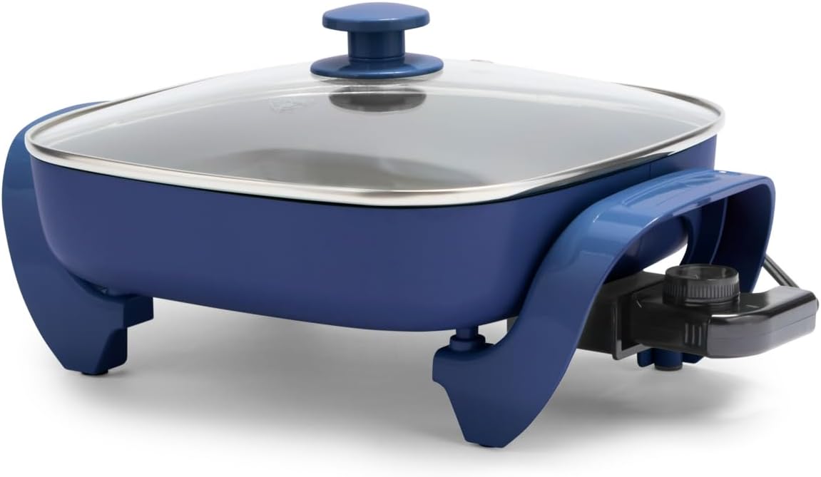 GreenLife 12" 5QT Electric Skillet, Turquoise