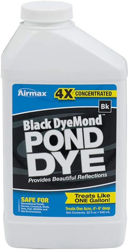 Airmax Pond Dye Plus, Nature's Blue Pond & Lake Water Colorant, 1 Gallon | Natural beneficial bacteria clarifier shades plants and algae from sunlight; fish and livestock safe