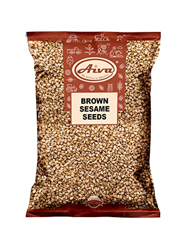 Aiva Sesame Seeds Brown | Sesame Seeds Whole | Hulled Sesame Seeds - (5 LB) – Whole Unhulled Seeds for Cooking, Baking, and Garnishing