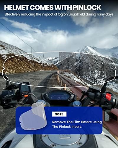 ILM Motorcycle Full Face Modular ATV Helmet Three in One Snowmobile Casco with Pinlock Anti Fog Visor for Men Women DOT Model 909F
