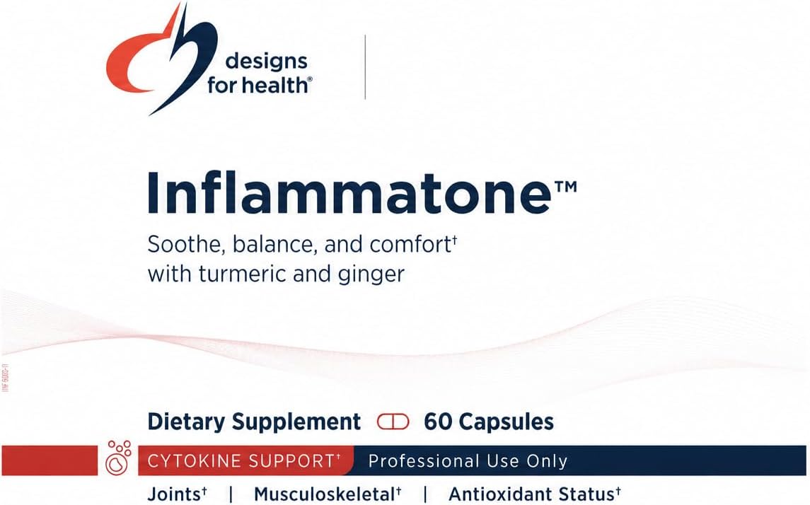 Designs for Health Inflammatone - Turmeric Supplements with Proteolytic Enzymes, Boswellia, Quercetin & Resveratrol (60 Capsules)