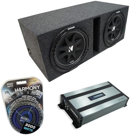 Kicker Comp C15 Dual 15" Loaded Vented Port Sub Box Enclosure HA-A800.1 Amp