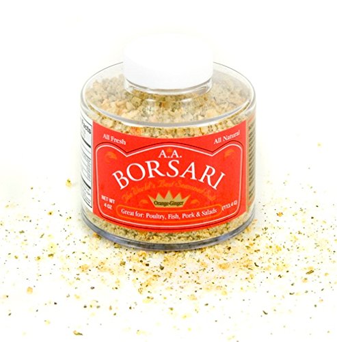 Borsari Seasoned Salt Combo - Multi-Use All Purpose Original and Orange Ginger Seasonings - Gourmet Sea Salt Blends With Herbs and Spices - Set of 2, 4 oz Shaker Bottles