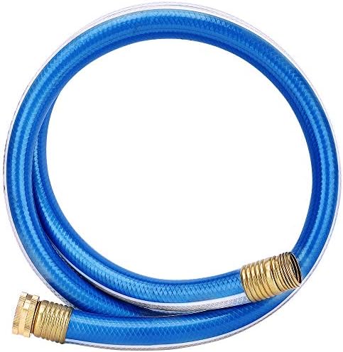 Lead-in Yellow Short Garden Hose 3/4 in. x 5 ft. -No Kink, Leak Free, Flexible, Male to Female Fittings -Heavy Duty Lightweight PVC Water Hose -150PSI Work & 500PSI Burst, for Reel Cart & Outdoor Use