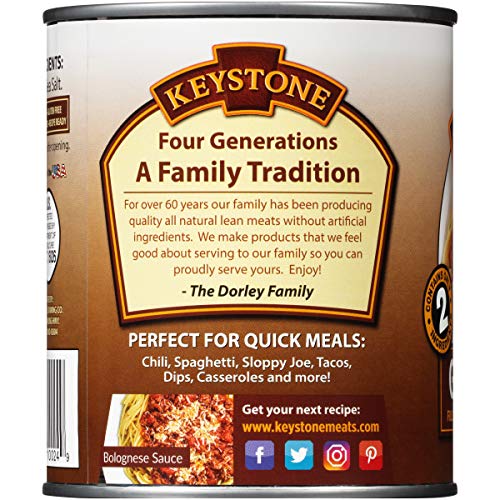 Keystone All Natural Ground Beef 14 Ounce Long Term Emergency Survival Food Canned Meat | Fully Cooked Ready to Eat | Gluten Free Family Pack of 1