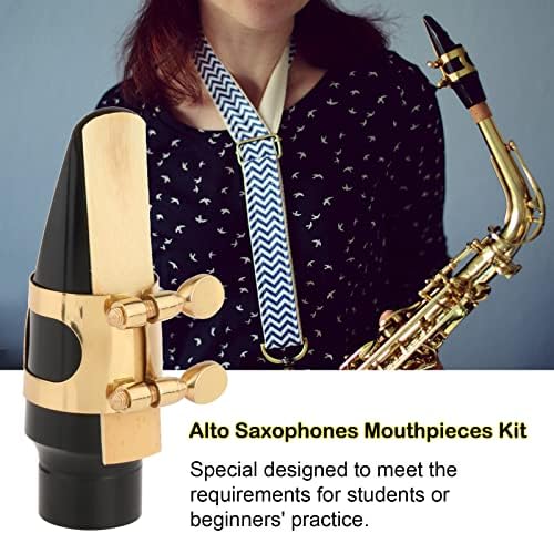 Alto Saxophones Mouthpieces Kit with Ligature, One Reed and Cap | Saxophone Mouthpieces with Easy Response and Comfortable Feel, Ideal for Beginners