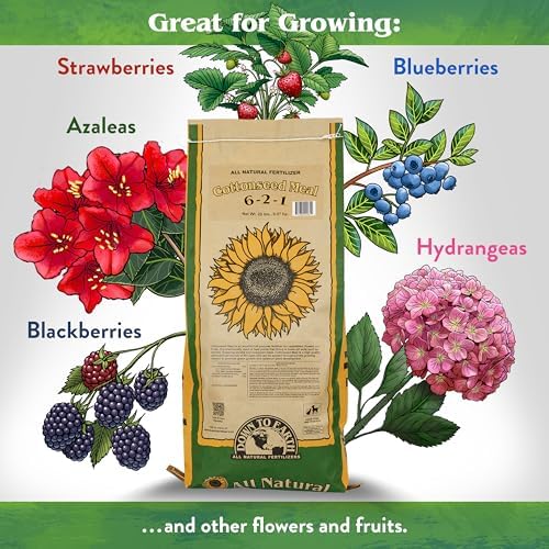 Down To Earth All Natural Fertilizers Organic Cottonseed Meal - 6-2-1, 20lb | Plant Food for Low pH, Acid Soil Loving Plants, High Nitrogen, Vegetable Gardens, Fruit Trees, Blueberries, Potatoes