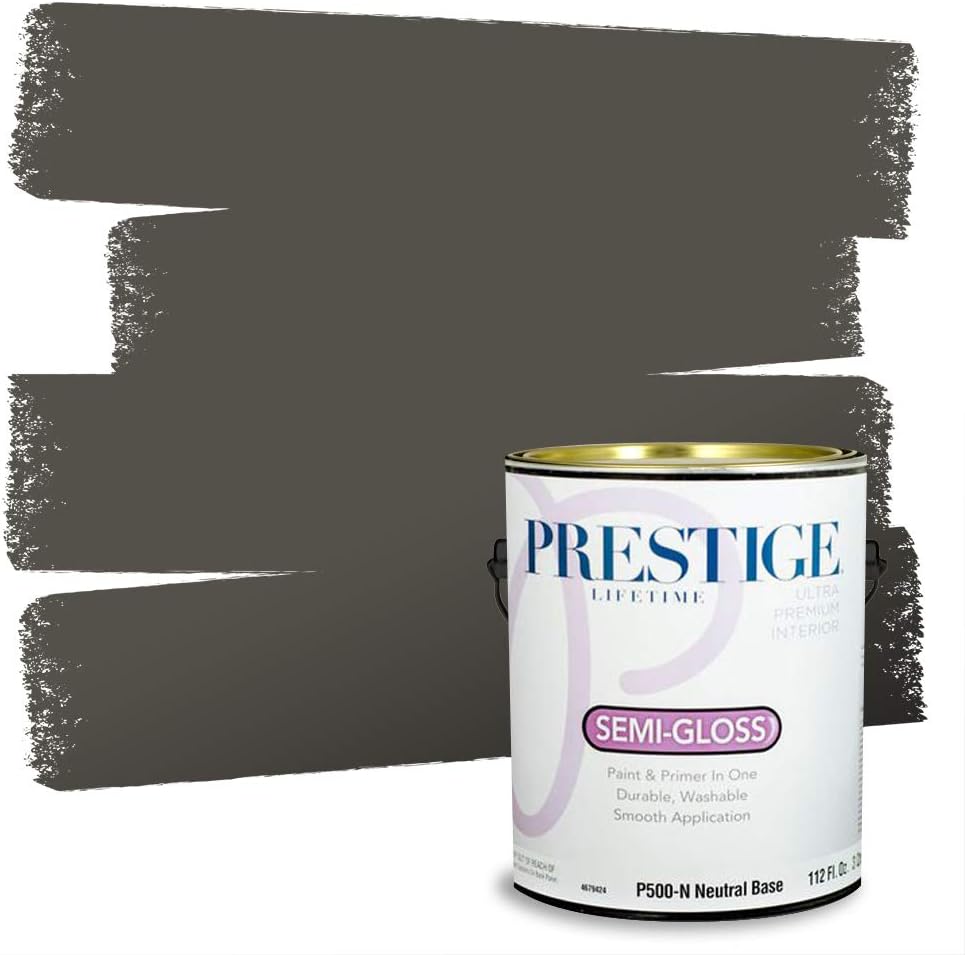 PRESTIGE Paints Exterior Paint and Primer In One, 1-Gallon, Flat, Comparable Match of Sherwin Williams* Grizzle Gray*