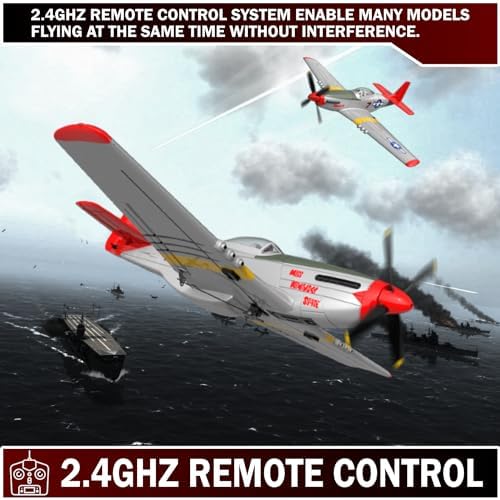LEAMBE 4 Channel RC Plane, Ready to Fly Aerobatic Aircraft, Easy Control for Beginners, P51 Mustang RC Airplane Best Gift for Adults