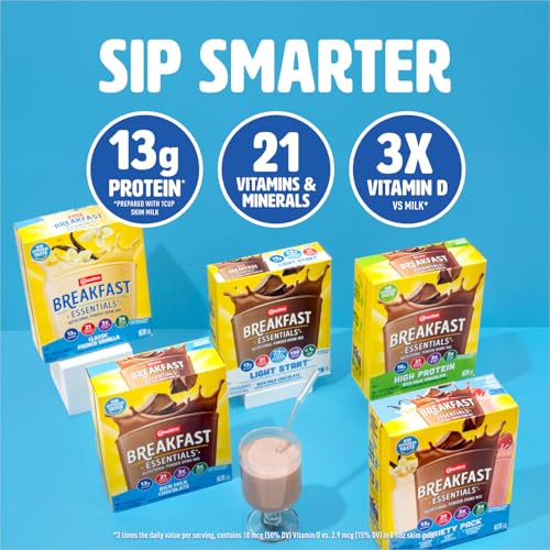 Carnation Breakfast Essentials Powder Drink Mix, Chocolate, 1.26 Oz Packets