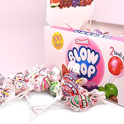 Charms Blow Pop Lollipops, Assorted Flavors, 100 Count, 4lb 1oz Box