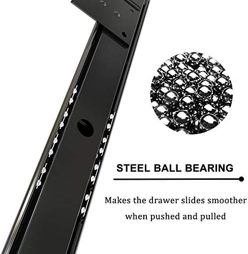 FRMSAET Heavy Duty Metal 14 inches Drawer Slides Cabinet Hardware - Black