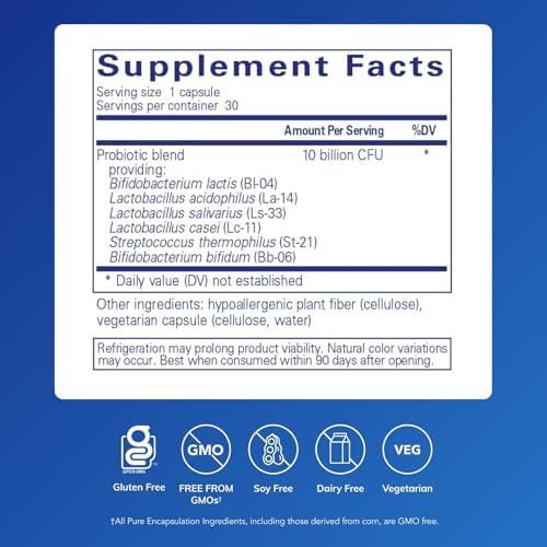 Pure Encapsulations Probiotic G.I. - Shelf Stable Probiotic for Intestinal Health & Gastrointestinal Support* - with Lactobacillus & Bifidobacterium - 60 Capsules | Shelf Stable Probiotic for Intestinal Health and Gastrointestinal Support*, with Lactobac…