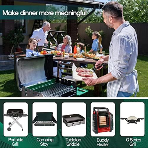 KOMAN 5FT Propane Hose Adapter 1lb to 20lb, Propane Tank Aapter, Converter for Buddy Heaters, Coleman Camping Stove, Weber Q/Blackstone Griddle Grill