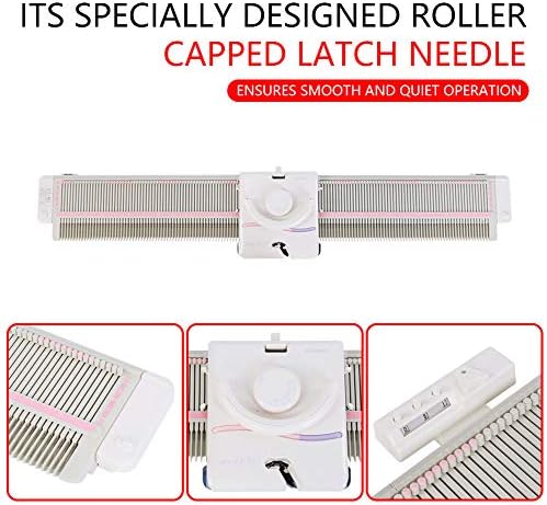 Knitting Machine and Accessories, LK150 150 Stitches 6.5mm Mid Gauge Plastic Domestic Knitting Machine with Accessories Tool Set for Household Sewing