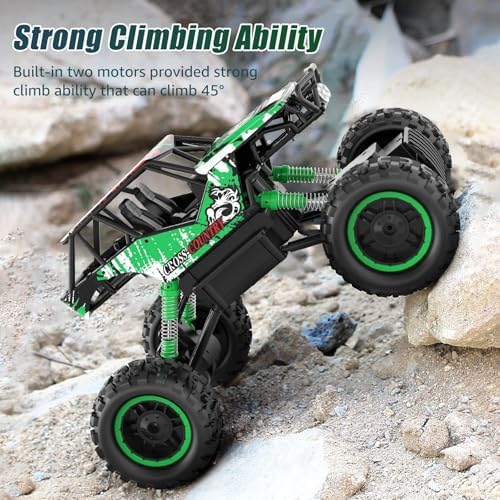 DOUBLE E 1:14 Scale Large Remote Control Car Monster Trucks with Head Lights, 4WD Off-Road All Terrain RC Car