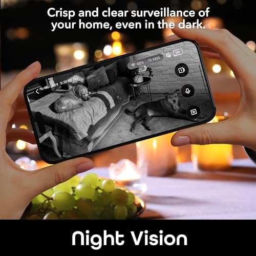Geeni PetConnect Auto-Rotate Crystal-Clear 2K Quad HD Smart Pet Camera | 2560X1440 2K resolution at 20 fps, motion detection, night vision
