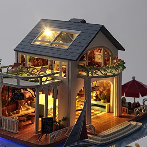 GuDoQi DIY Miniature Dollhouse Kit, Miniature House Kit 1:24 Scale, Tiny House kit with Music and Furniture Kit, Great Gift for Birthday Christmas