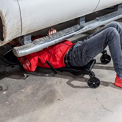Traxion 1-200 King Crawler Rolling Automotive Mechanic Creeper W/All-Terrain 5" Casters,Black